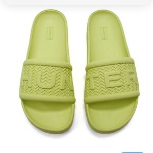 Hunter Bloom Algae Foam Slides Sandals in Zesty Yellow size US 10